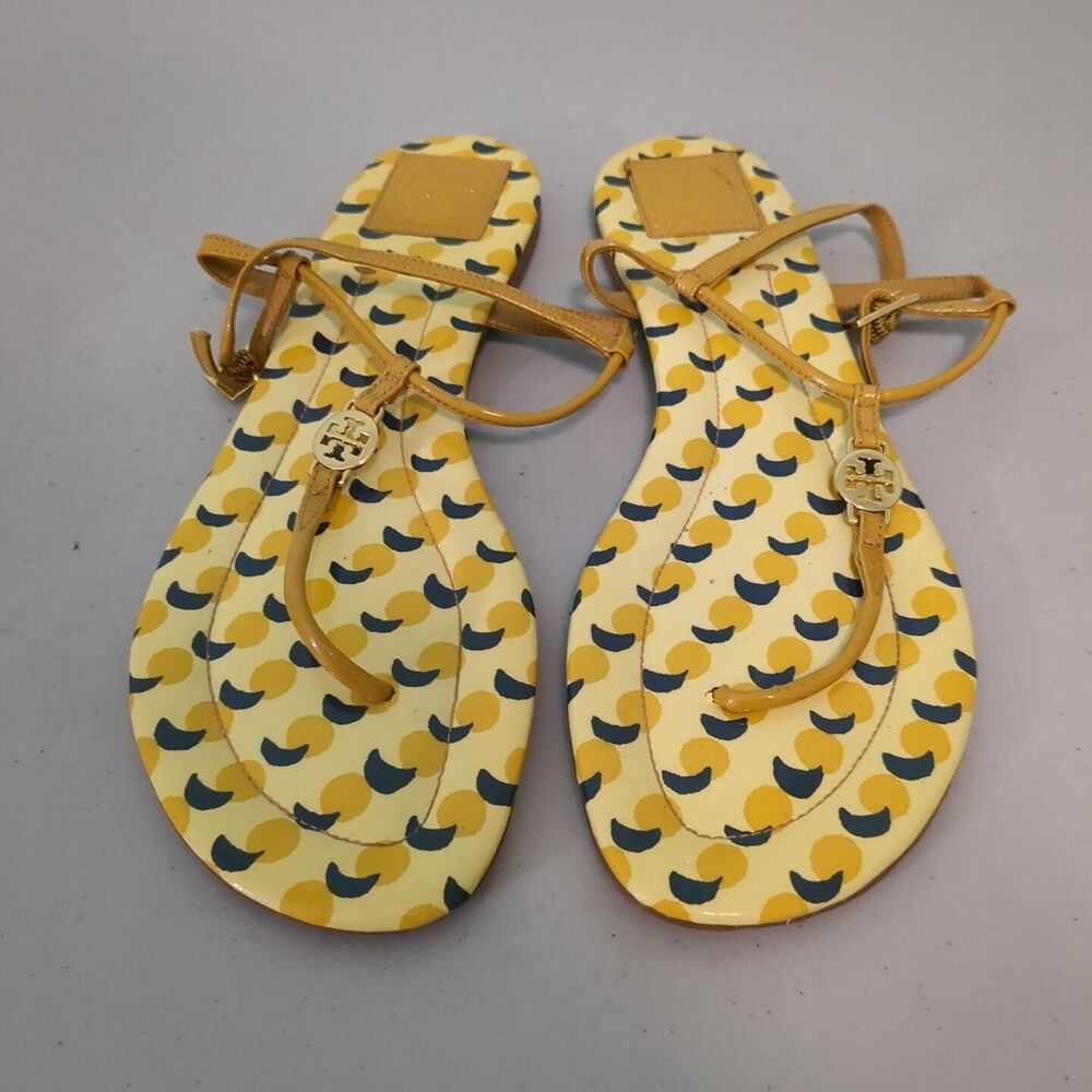 Tory Burch Yellow Studded Flat Sandals